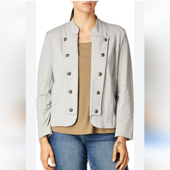 Tommy Hilfiger Jackets & Blazers - Tommy Hilfiger Womens Gray Band Jacket Blazer with Stand-Up Collar GUC Size S